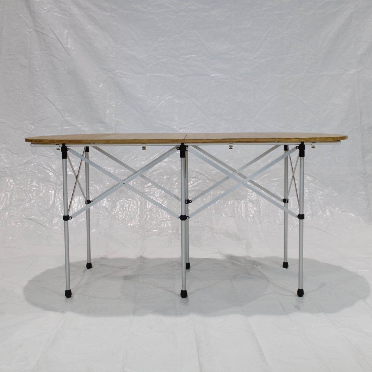 フォールディングテーブルオーバル竹 (LV-231)